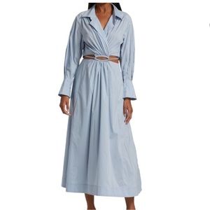 Jonathan Simkhai Alex Poplin Cut-Out Shirtdress